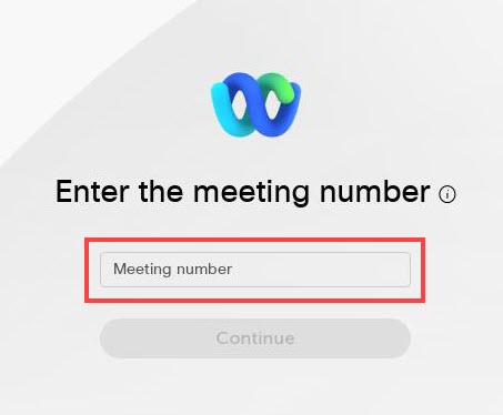 A screenshot of entering the meeting number