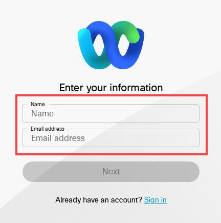 A screenshot of entering personal information