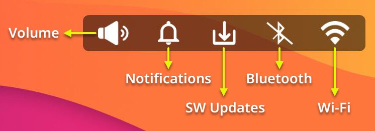 UI components of the status bar