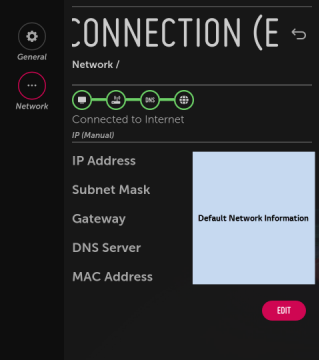Network Setting - Detailed information