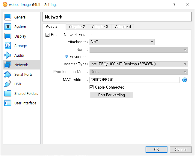 Configuring the network adapter