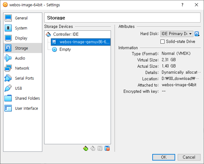 Configuring the storage