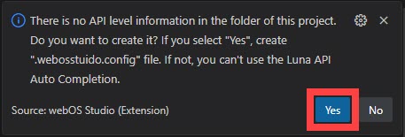 Notification to generated the config file