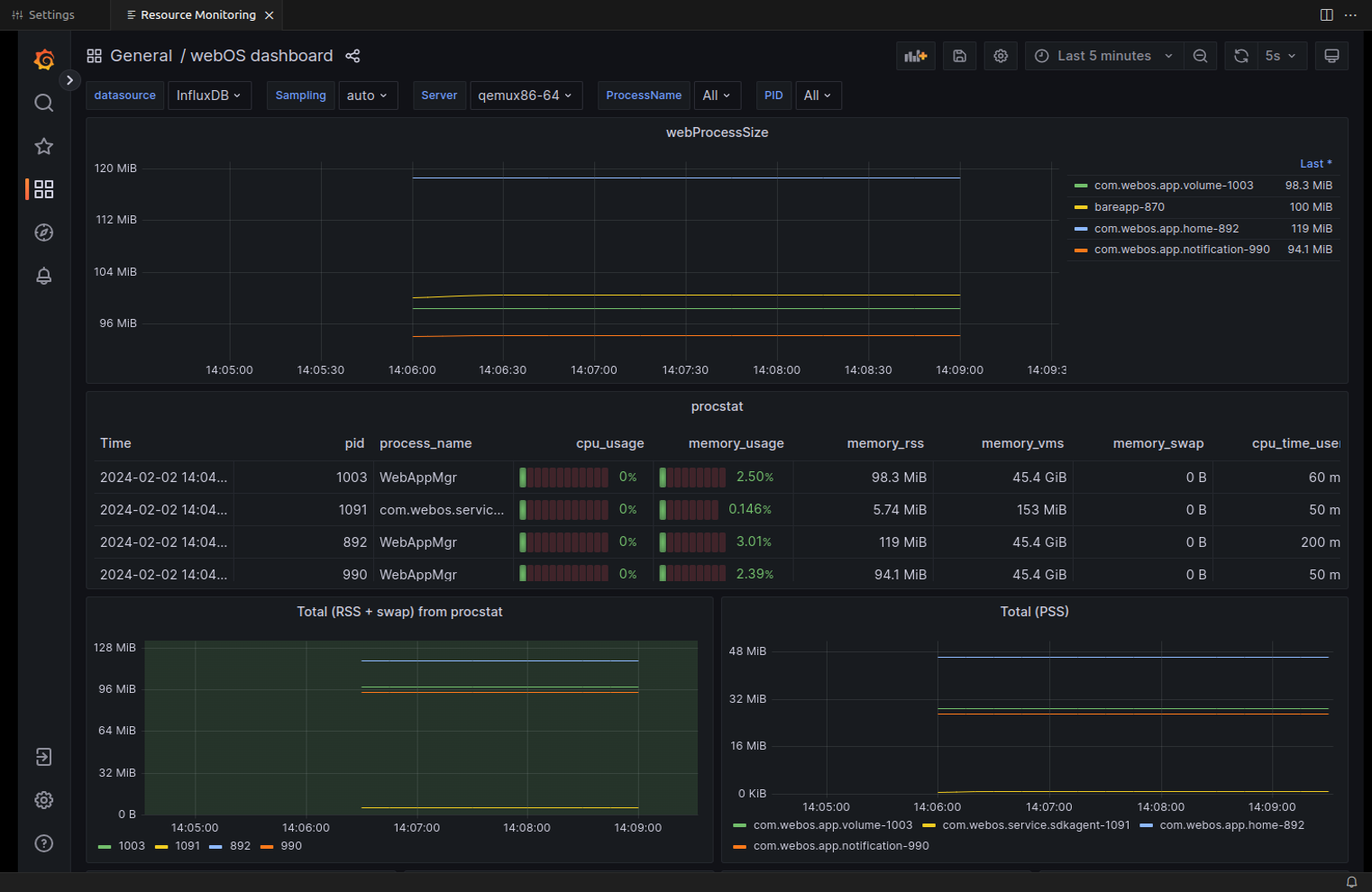 Running the resource monitor