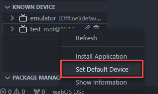 Set the default device