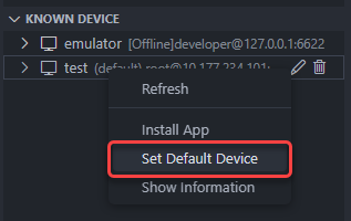 Set the default device