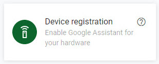 Device registration menu